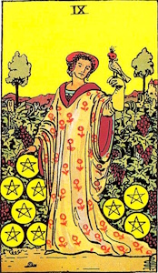 Tarot Neun der Scheiben gemeinfrei