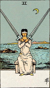 Tarot-Zwei der Schwerter -gemeinfrei