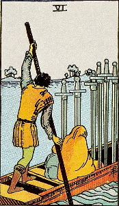 Tarot-Sechs der Schwerter-gemeinfrei