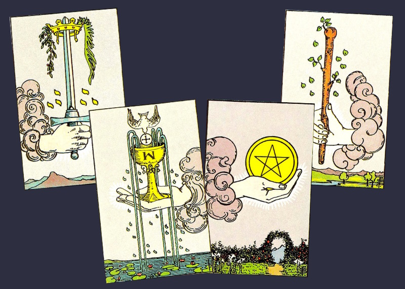 Asse aus dem Rider Waite Smith Tarot